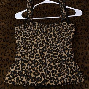 White house black market cheetah print top